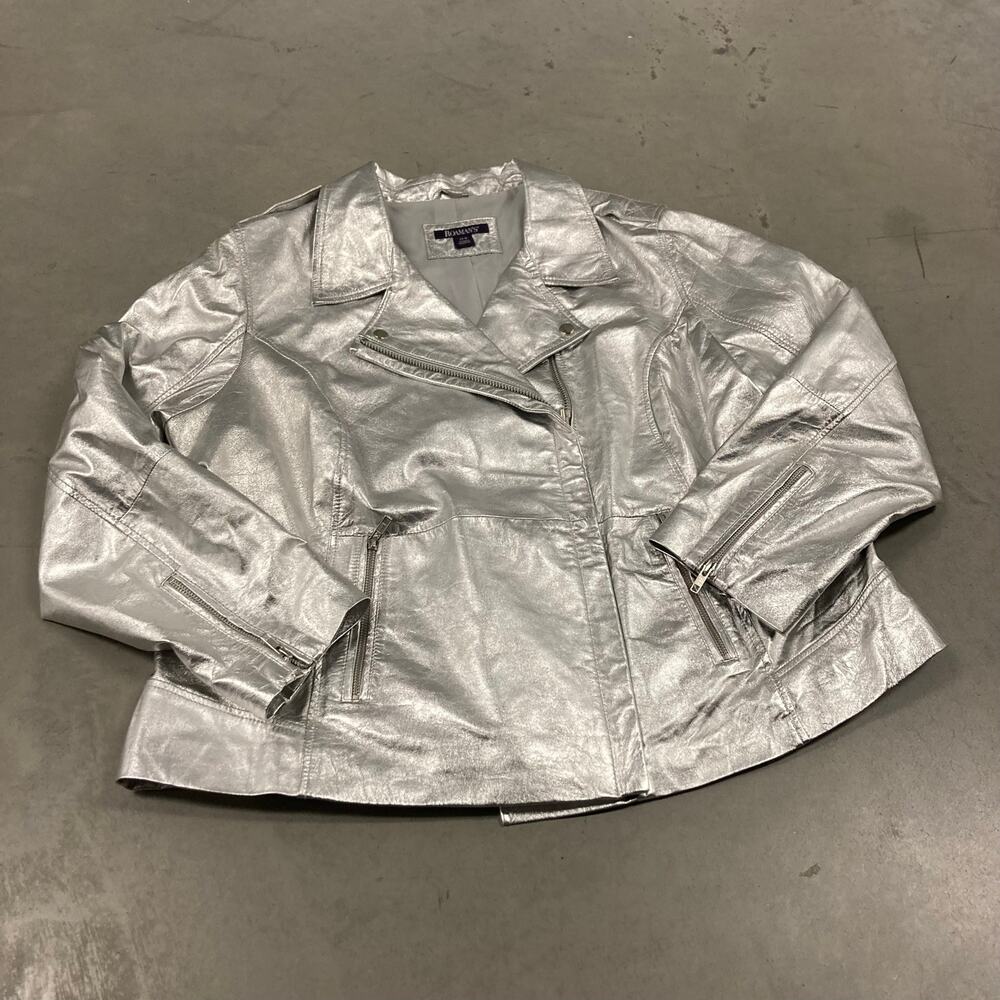 Vintage Y2K roamans metallic faux leather jacket